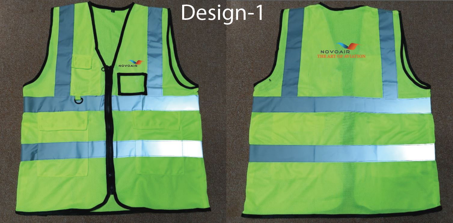Exclusive Collection Novoair Department Green Yellow Full Net Apron Four Pockets 02 Designs APR025