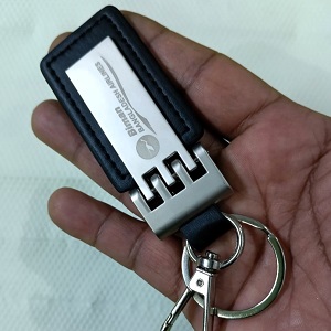 Unique design Black Leather Metal for Car / Bike / Office keyring KR005