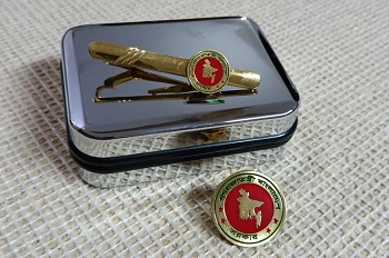 Exclusive Collection People's Republic of Bangladesh 100% Brass (পিতল) Tie Clip and Coat pin set BK009