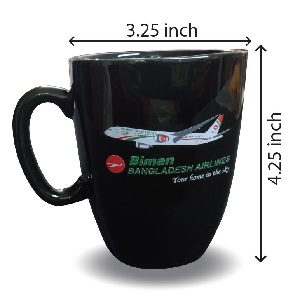 Biman 787 Dreamliner Printed Exclusive design Black Ceramic Mug for Milk/Tea/Coffee/Water BMUG001
