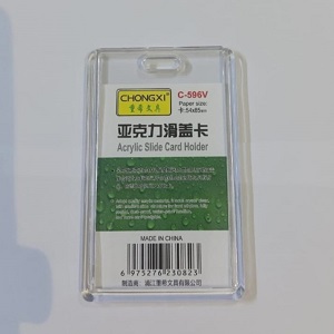 CHONGXI Acrylic slide double side ID card Holder C-596V