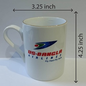 US-BANGLA Printed Exclusive design White Ceramic Mug for Milk/Tea/Coffee/Water BMUG003