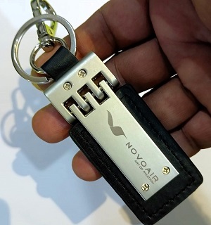 Unique design Black Leather Metal for Car / Bike / Office keyring KR004