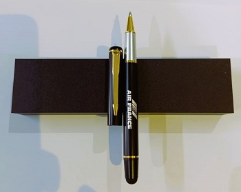 AIR FRANCE High-quality Metal Pen Premium Business Pen Comfort Grip Smooth Writing Ideal for Office Home Use Signature Pen with Stylus Attached FRANCE0012