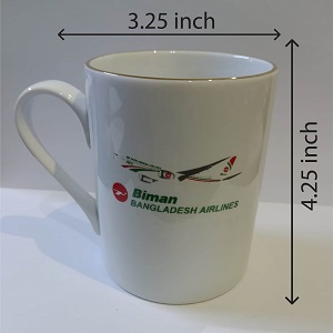 Biman 787 Dreamliner Printed Exclusive design White Ceramic Mug for Milk/Tea/Coffee/Water BMUG002