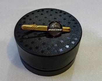 Boeing Tie Clip in Brass and lamination with Box CT0014