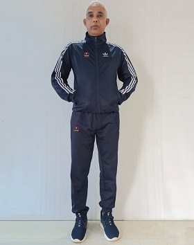 Navy blue original adidas 100% export quality premium Polyester Tricot Fabric 3-Stripes Tracksuit TSP010