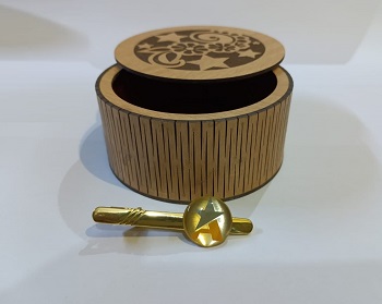 AIR ASTRA LOGO Tie Clip in Brass and lamination with Box CT007