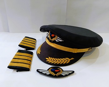 NOVOAIR Captain Hat Apulates Wings for Men & Women three pcs package PILOT007