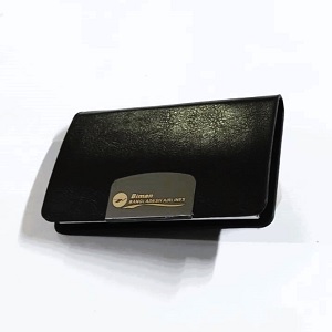 Unique design Black Leather Business Card Holder with Magnetic Buckle Stainless Steel Business Card Case Credit Card ID Name Card Sleeve for Men Women CARDBOX001