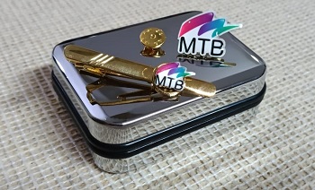Exclusive Collection Mutual Trust Bank 100% Brass (পিতল) Tie Clip and Coat pin set BK002