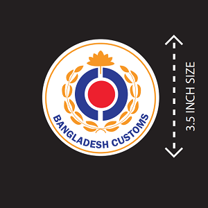 100% Waterproof Bangladesh Customs Logo Sticker MOQ 2 PCS STK003