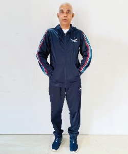 Navy blue original adidas 100% export quality premium Polyester Tricot Fabric 3-Stripes Tracksuit TSP006