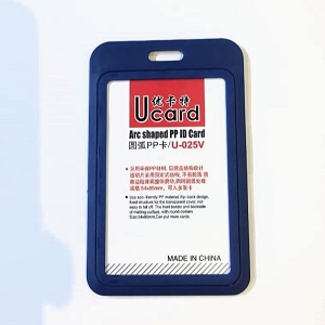 Plastic body UCARD ARC shaped PP single side ID card Holder U-025V