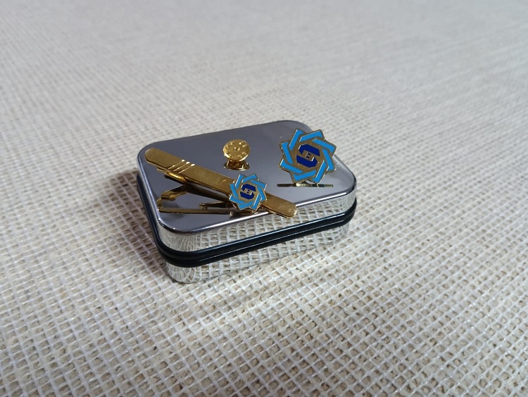 Exclusive Collection Shahjalal Islami Bank PLC 100% Brass (পিতল) Tie Clip and Coat pin set BK001