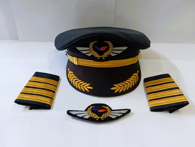 NOVOAIR Captain Hat Apulates Wings for Men & Women three pcs package PILOT007