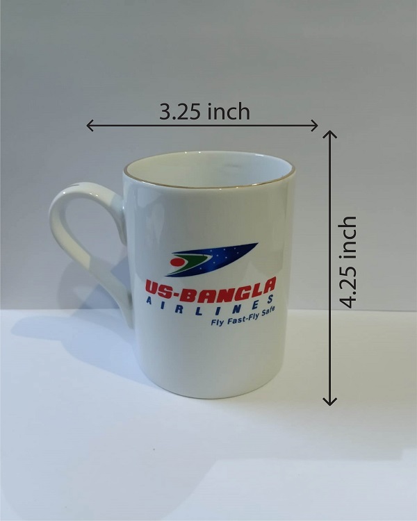 US-BANGLA Printed Exclusive design White Ceramic Mug for Milk/Tea/Coffee/Water BMUG003