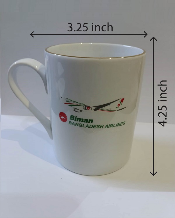 Biman 787 Dreamliner Printed Exclusive design White Ceramic Mug for Milk/Tea/Coffee/Water BMUG002