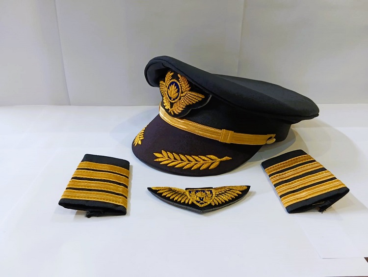 Biman Bangladesh Airlines Captain Hat Apulates Wings for Men & Women three pcs package PILOT003