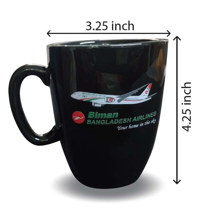 Biman 787 Dreamliner Printed Exclusive design Black Ceramic Mug for Milk/Tea/Coffee/Water BMUG001