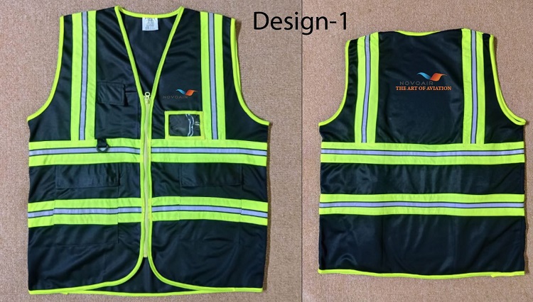 Exclusive Collection Novoair Department Black Official Apron Polyester Four Pockets 02 Designs APR024
