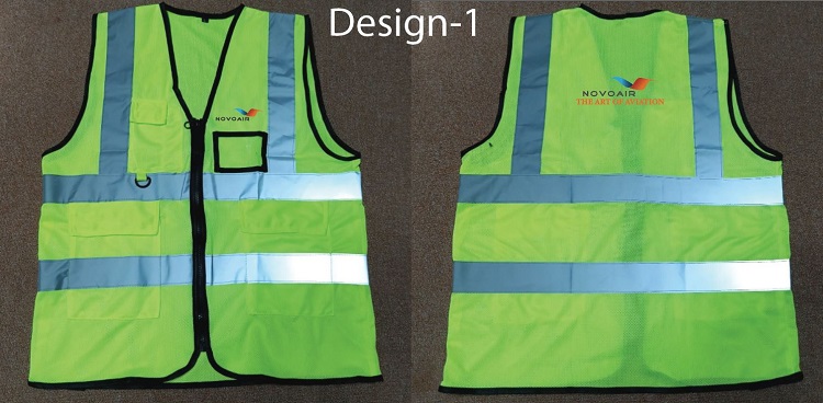 Exclusive Collection Novoair Department Green Yellow Full Net Apron Four Pockets 02 Designs APR025