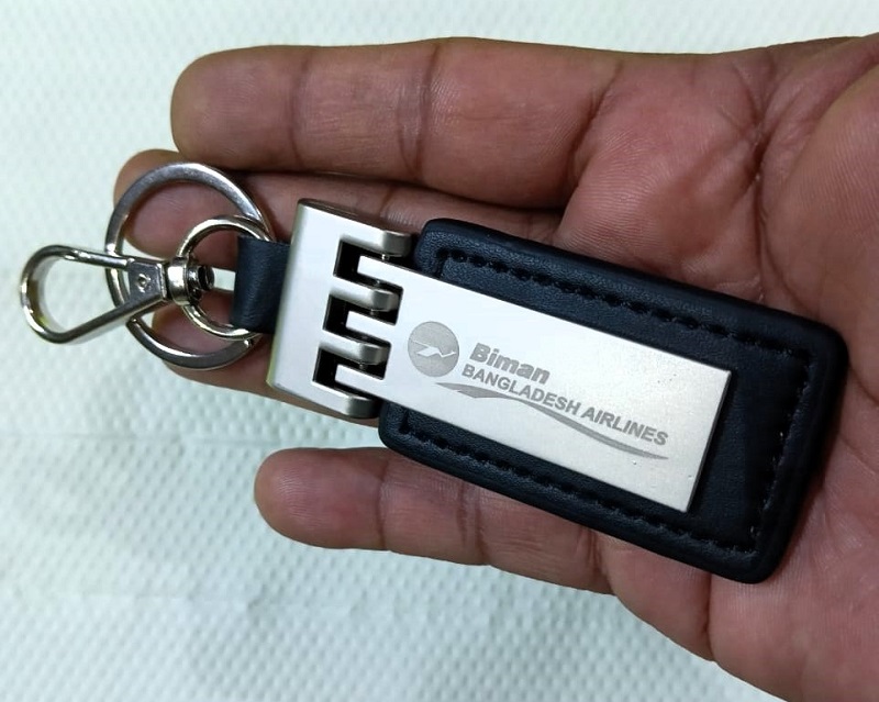 Unique design Black Leather Metal for Car / Bike / Office keyring KR004