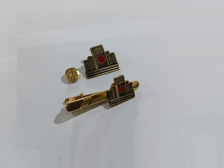 Exclusive Collection Shaheed Minar 100% Brass (পিতল) Tie Clip and Coat pin set EBM007