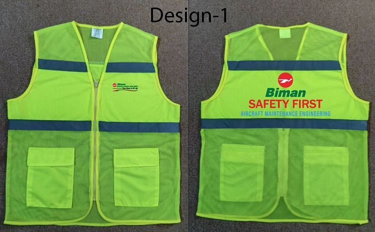Exclusive Collection Biman E&MM Department Green Yellow Semi Net Apron Two Pockets APR018