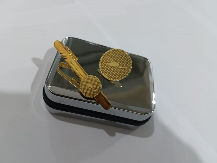 Exclusive Collection Biman Logo 100% Brass (পিতল) Tie Clip and Coat pin set EBM005