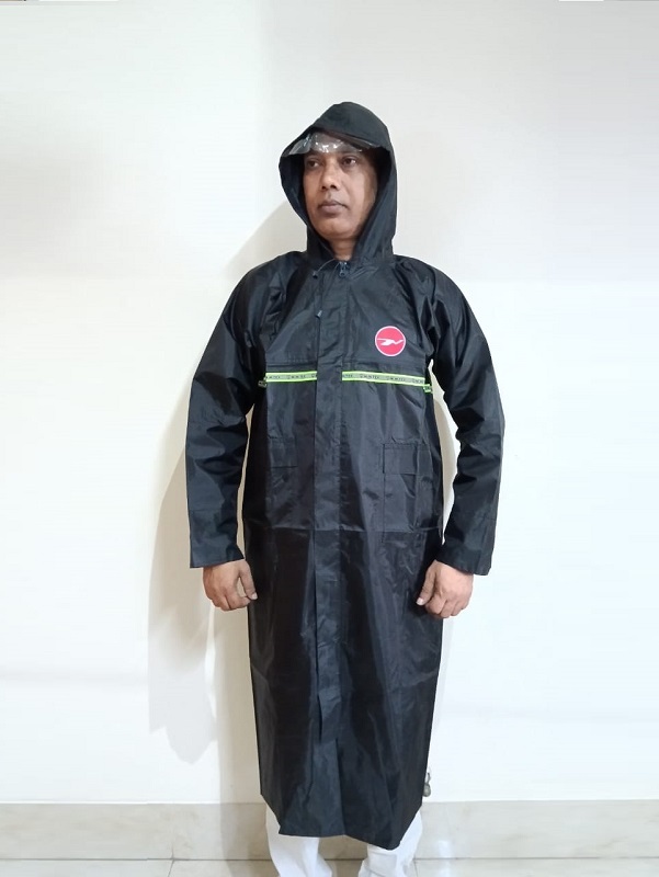 PVC Heat Selling 100% Waterproof Reflective Overcoat Rain suit RCS005