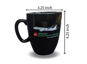 Biman 787 Dreamliner Printed Exclusive design Black Ceramic Mug for Milk/Tea/Coffee/Water BMUG001