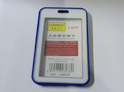 Plastic body CHONGXI KEJER double side ID card Holder C-827V