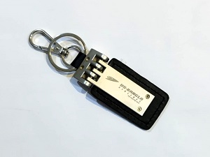 Unique design Black Leather Metal for Car / Bike / Office keyring KR005
