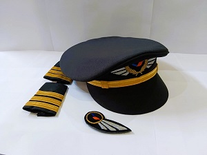 NOVOAIR First Officer Hat Apulates Wings for Men & Women three pcs package PILOT0011