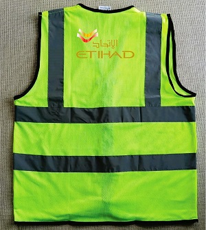 Etihad Airways Reflects light Polyester Official Net Apron without pocket VEST023