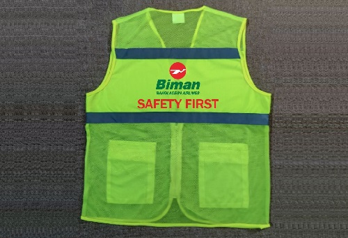Exclusive Collection Biman Bangladesh Airlines Green Yellow Semi Net Apron Two Pockets 02 Designs APR022