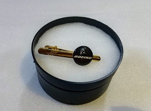 Boeing Tie Clip in Brass and lamination with Box CT0012