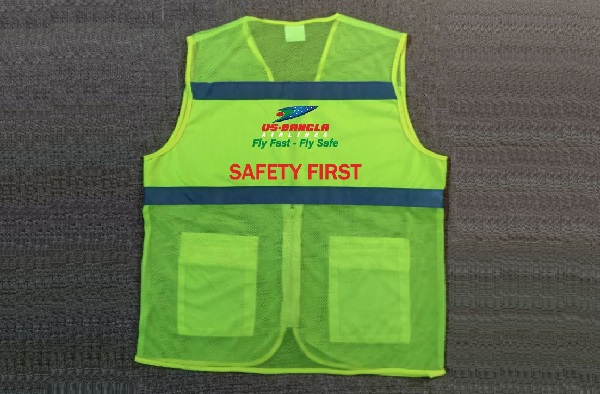 Exclusive Collection US-BANGLA Department Green Yellow Semi Net Apron Two Pockets 02 Design APR034