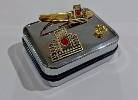 Exclusive Collection Shaheed Minar 100% Brass (পিতল) Tie Clip and Coat pin set EBM007