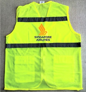 Singapore Airlines Exclusive Collection Green Yellow Semi Net Apron Two Pockets VEST066